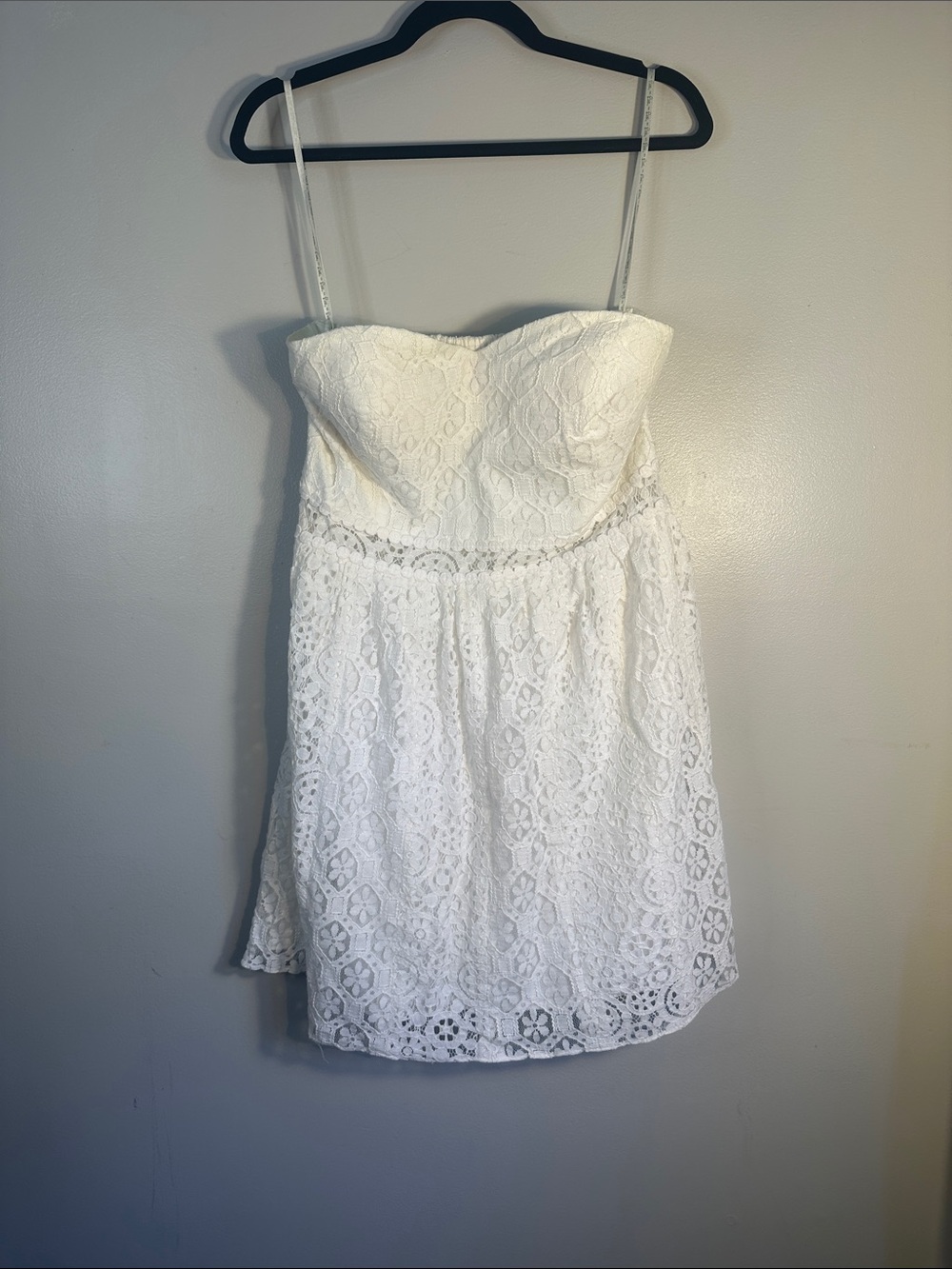 Lilly Pulitzer Strapless White Brett Lace Dress for Summer & Bridal Events, L